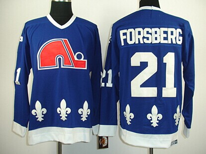 peter forsberg nordiques jersey