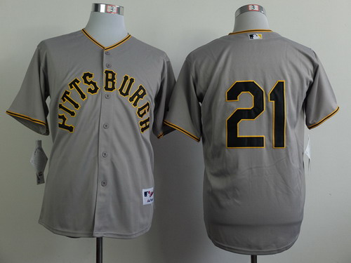 Pittsburgh Pirates #21 Roberto Clemente 1953 Gray Jersey on sale