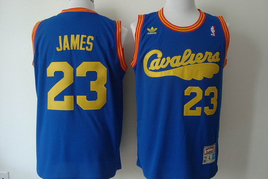 Cleveland Cavaliers #23 LeBron James CavFanatic White With Blue Swingman  Throwback Jersey on sale,for Cheap,wholesale from China