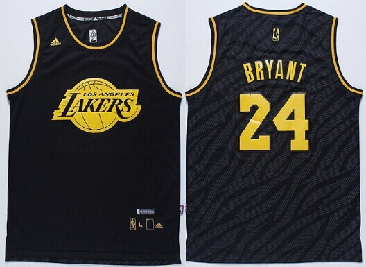 Los Angeles Lakers #24 Kobe Bryant Black With Purple Swingman