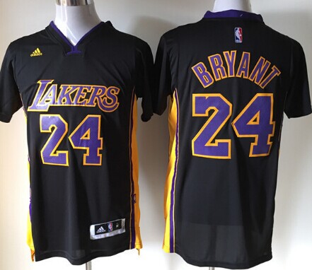 Los Angeles Lakers #24 Kobe Bryant Black With Purple Swingman