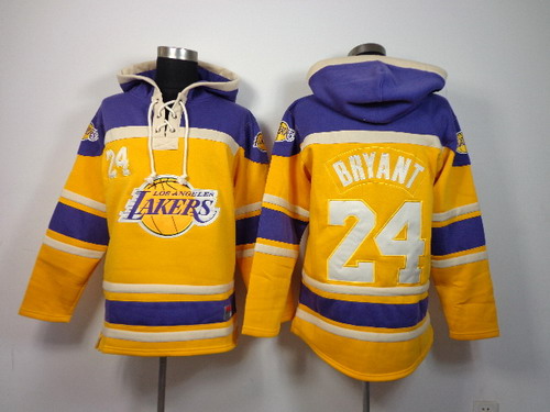 Los Angeles Lakers #24 Kobe Bryant Yellow Hoodie on sale,for Cheap ...