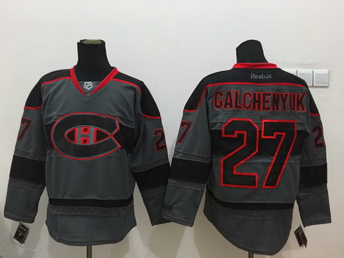 Montreal Canadiens #27 Alex Galchenyuk Charcoal Gray Jersey