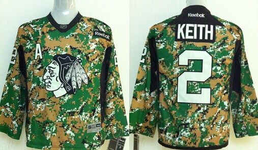 Chicago Blackhawks #2 Duncan Keith 2014 Camo Kids Jersey 
