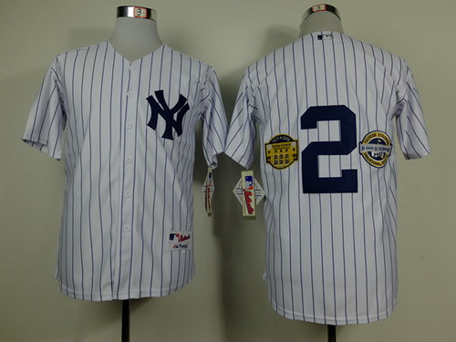 New York Yankees #2 Derek Jeter White With Gold Retirement Patch Jersey on  sale,for Cheap,wholesale from China