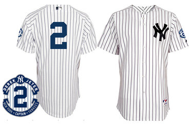 New York Yankees #2 Derek Jeter White Retirement Patch Jersey on sale,for  Cheap,wholesale from China