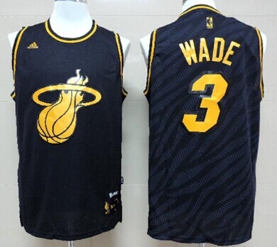 Men's Miami Heat #3 Dwyane Wade Golden Edition Jersey - Black - Cfjersey. store