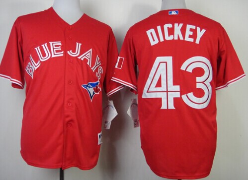 Toronto Blue Jays #43 R.A. Dickey Red Jersey