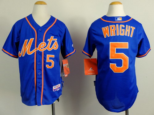 New York Mets #5 David Wright Blue Kids Jersey on sale,for Cheap,wholesale  from China