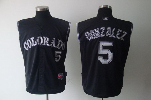 colorado rockies black sleeveless jersey
