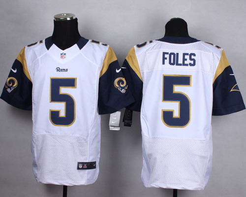 Nike St. Louis Rams #5 Nick Foles White Elite Jersey on sale,for Cheap ...