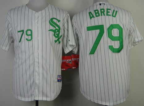 Chicago White Sox #79 Jose Abreu White With Green Pinstripe Jersey on  sale,for Cheap,wholesale from China