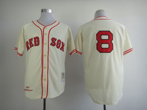 Boston Red Sox #8 Carl Yastrzemski 1967 Cream Throwback Jersey on sale,for  Cheap,wholesale from China