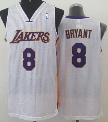 Men's Los Angeles Lakers Kobe Bryant #8 White Swingman Jersey