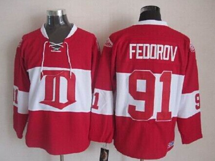 Vintage Detroit Red Wings Sergi Frederov 91 Ccm Jersey Size 