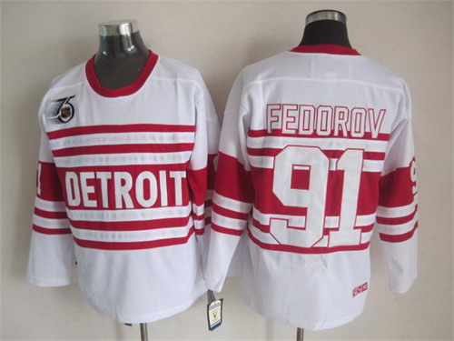 Mavin  Vintage Detroit Red Wings Jersey CCM Sergei Federov 91 Size XL NHL  Captains Alt