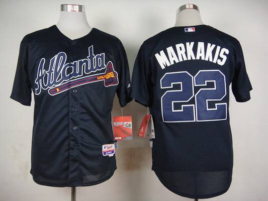 Men's Atlanta Braves #22 Nick Markakis Navy Blue Jersey on sale,for  Cheap,wholesale from China