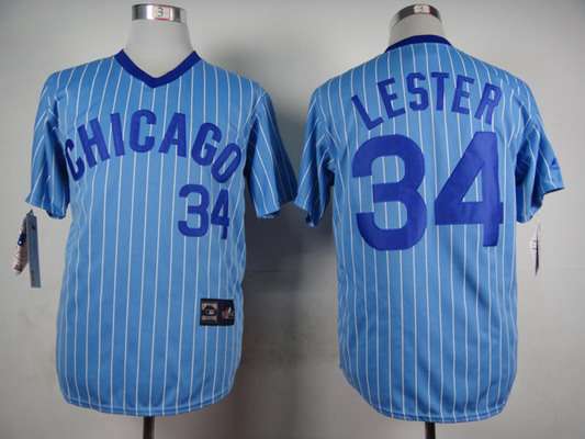 Men's Chicago Cubs #34 Jon Lester 1988 Light Blue Majestic Jersey on  sale,for Cheap,wholesale from China