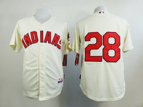 Men's Cleveland Indians #28 Corey Kluber Cream Jersey on sale,for  Cheap,wholesale from China