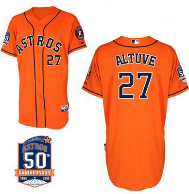 Men's Houston Astros #27 Jose Altuve Orange Jersey With 50th Anniversary  Patch on sale,for Cheap,wholesale from China