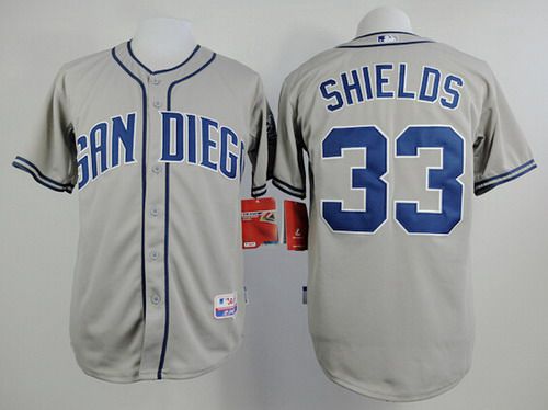 Men's San Diego Padres #33 James Shields Gray Jersey on sale,for  Cheap,wholesale from China