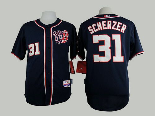 Men's Washington Nationals #31 Max Scherzer Navy Blue Jersey on sale,for  Cheap,wholesale from China