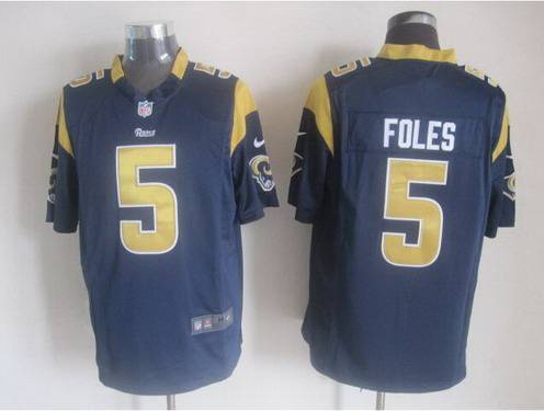 Nike St. Louis Rams #5 Nick Foles Navy 