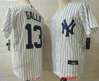 حفلة توديع العزوبيه Men's New York Yankees #13 Joey Gallo White Stitched MLB Cool Base ... حفلة توديع العزوبيه